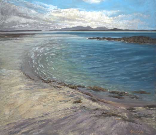 Blue sea off a beach in the Outer Hebrides
